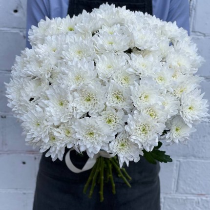 Белая кустовая хризантема - купить с доставкой в по Ямному
